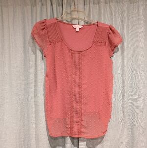 LC Lauren Conrad Coral Textured Blouse